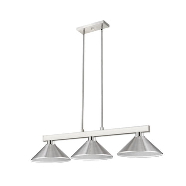Z-Lite Players Brushed Nickel 3 Light Billiard Light image 4
