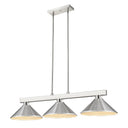 Z-Lite Players Brushed Nickel 3 Light Billiard Light image