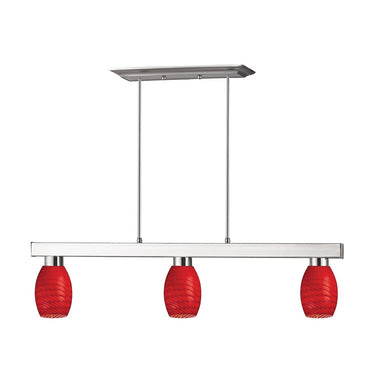 Z-Lite Players Red 3 Light Billiard Light image
