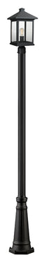 Z-Lite Portland Glass 1 Black Light Outdoor Post Mounted Fixture image