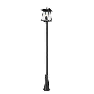 Z-Lite Rainer Glass 4 Light Outdoor Post Mounted Fixture image 1