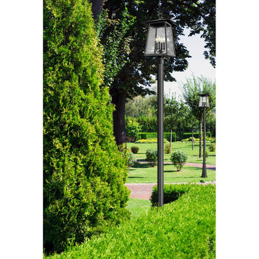 Z-Lite Rainer Glass 4 Light Outdoor Post Mounted Fixture image 6