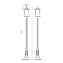 Z-Lite Rainer Glass 5 Light Outdoor Post Mounted Fixture image 7