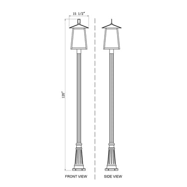 Z-Lite Rainer Glass 5 Light Outdoor Post Mounted Fixture image 7