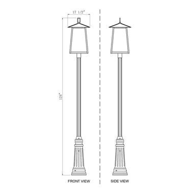 Z-Lite Rainer Glass 6 Light Outdoor Post Mounted Fixture image 7