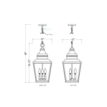 Z-Lite Raphael 3 Light Outdoor Chain Mount Ceiling Fixture image 7
