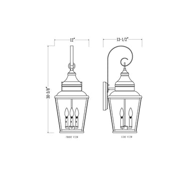 Z-Lite Raphael 3 Light Outdoor Wall image 7