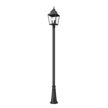 Z-Lite Raphael Glass 3 Light Outdoor Post Mounted Fixture image 2