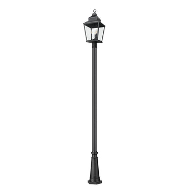 Z-Lite Raphael Glass 3 Light Outdoor Post Mounted Fixture image 4
