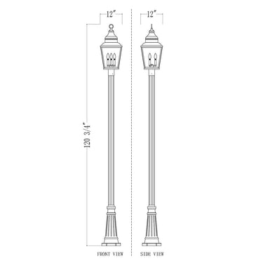 Z-Lite Raphael Glass 3 Light Outdoor Post Mounted Fixture image 7