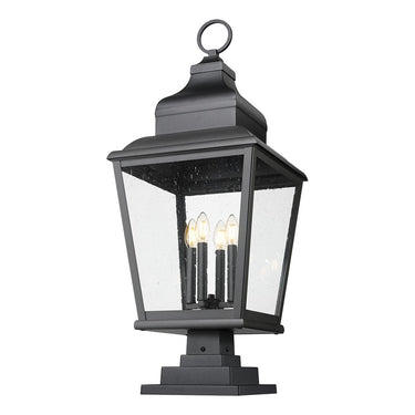 Z-Lite Raphael Glass 4 Light Outdoor Pier Mounted Fixture image 2