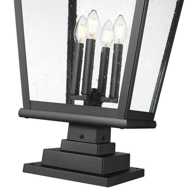 Z-Lite Raphael Glass 4 Light Outdoor Pier Mounted Fixture image 3