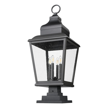 Z-Lite Raphael Glass 4 Light Outdoor Pier Mounted Fixture image 4