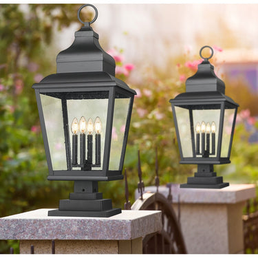 Z-Lite Raphael Glass 4 Light Outdoor Pier Mounted Fixture image 6