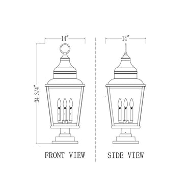 Z-Lite Raphael Glass 4 Light Outdoor Pier Mounted Fixture image 7