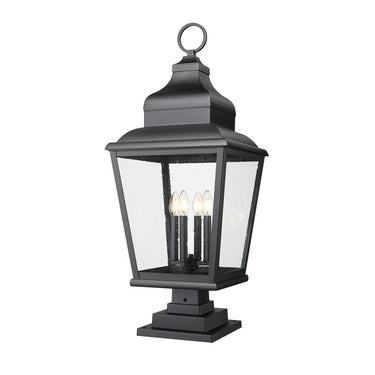 Z-Lite Raphael Glass 4 Light Outdoor Pier Mounted Fixture image