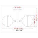 Z-Lite Realm Sphere 3 Light Semi Flush Mount image 21