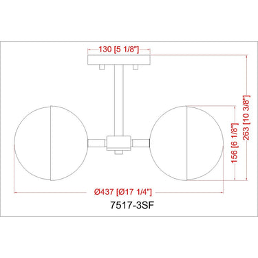 Z-Lite Realm Sphere 3 Light Semi Flush Mount image 21