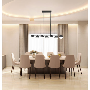 Z-Lite Realm Sphere Matte Black 7 Light Linear Chandelier image 5