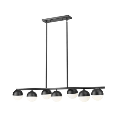 Z-Lite Realm Sphere Matte Black 7 Light Linear Chandelier image