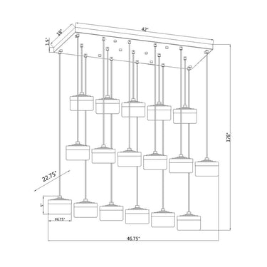 Z-Lite Renaud 17 Light Linear Chandelier image 14
