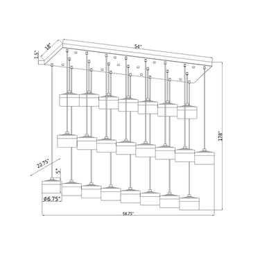 Z-Lite Renaud 23 Light Linear Chandelier image 14