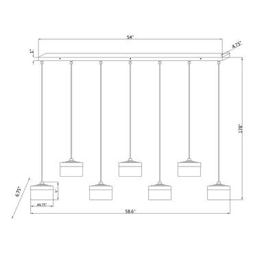 Z-Lite Renaud 7 Light Linear Chandelier image 14