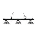 Z-Lite Riviera Clear Ribbed and Matte Black 3 Light Billiard Light image 1