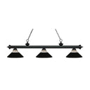 Z-Lite Riviera Clear Ribbed and Matte Black 3 Light Billiard Light image 2