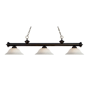 Z-Lite Riviera Glass 15" High Bronze 3 Light Billiard Light image