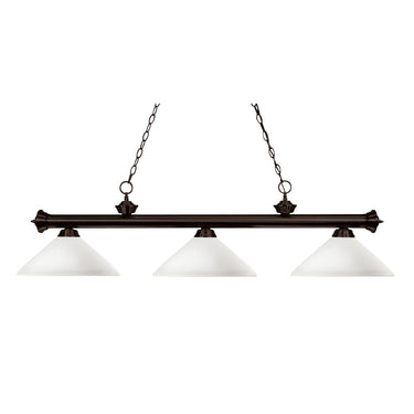 Z-Lite Riviera Glass Bronze 3 Light Billiard Light image