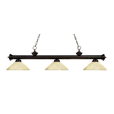 Z-Lite Riviera Glass Golden Mottle 3 Light Billiard Light image