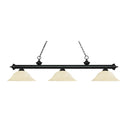 Z-Lite Riviera Glass Matte Black 15" High 3 Light Billiard Light image
