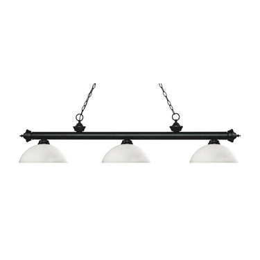 Z-Lite Riviera Glass Matte Black 3 Light Billiard Light image 1