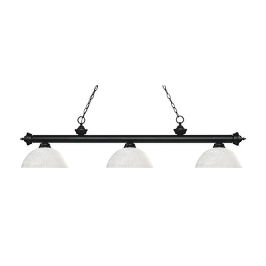 Z-Lite Riviera Glass Matte Black 3 Light Billiard Light image 2