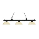 Z-Lite Riviera Glass Matte Black 3 Light Billiard Light image