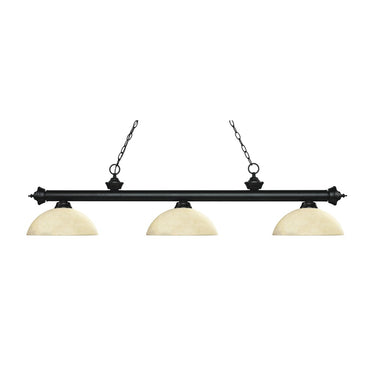 Z-Lite Riviera Glass Matte Black 3 Light Billiard Light image