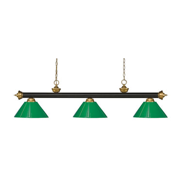Z-Lite Riviera Green 16" High 3 Light Billiard Light image