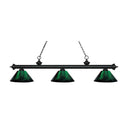Z-Lite Riviera Matte Black 3 Light Billiard Light image 1