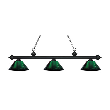 Z-Lite Riviera Matte Black 3 Light Billiard Light image 1