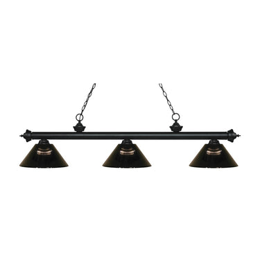 Z-Lite Riviera Matte Black 3 Light Billiard Light image 2