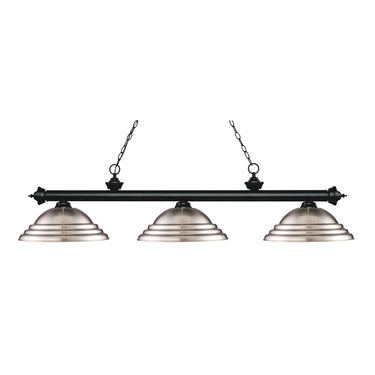 Z-Lite Riviera Steel Matte Black 3 Light Billiard Light image 1