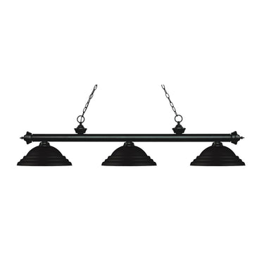 Z-Lite Riviera Steel Matte Black 3 Light Billiard Light image 3