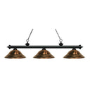Z-Lite Riviera Steel Matte Black 3 Light Billiard Light image