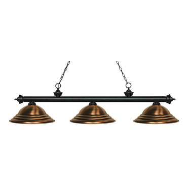 Z-Lite Riviera Steel Matte Black 3 Light Billiard Light image