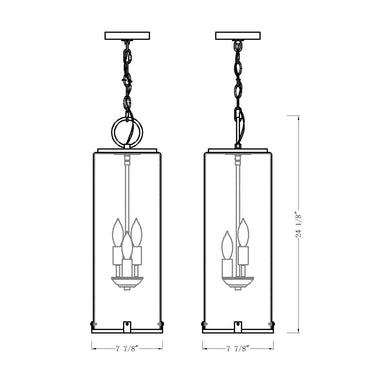 Z-Lite Sana 3 Light Outdoor Chain Mount Ceiling Fixture image 7