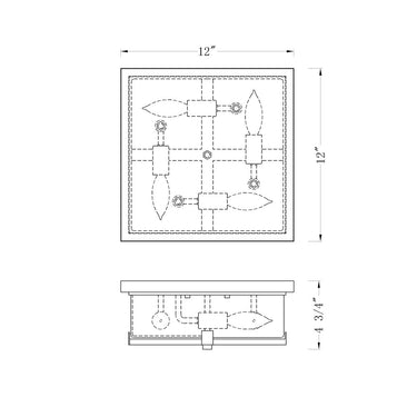 Z-Lite Sana 4 Light Outdoor Flush Mount image 7