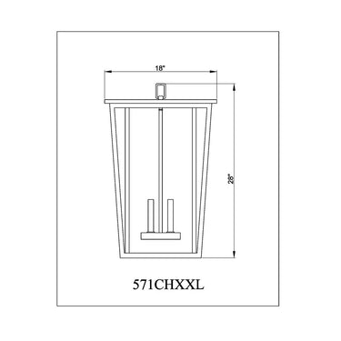 Z-Lite Seoul 4 Light Outdoor Chain Mount Ceiling Fixture image 7