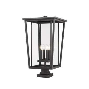 Z-Lite Seoul Glass 4 Light Outdoor Pier Mounted Fixture image