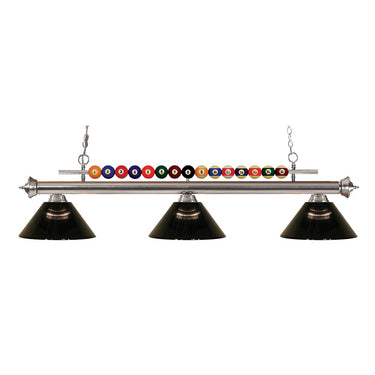Z-Lite Shark Dark Blue 15" High 3 Light Billiard Light image